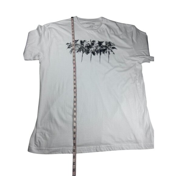 Vestige Men's White Palm Tree Graphic T-Shirt 2XL Crewneck Casual Summer Tee - Picture 6 of 8